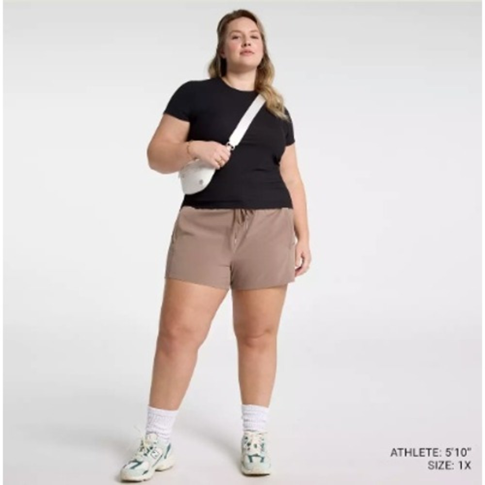 CALIA Effortless TrueLight 4" Shorts Womens XXL Sueded Brown Activewear - Picture 8 of 11